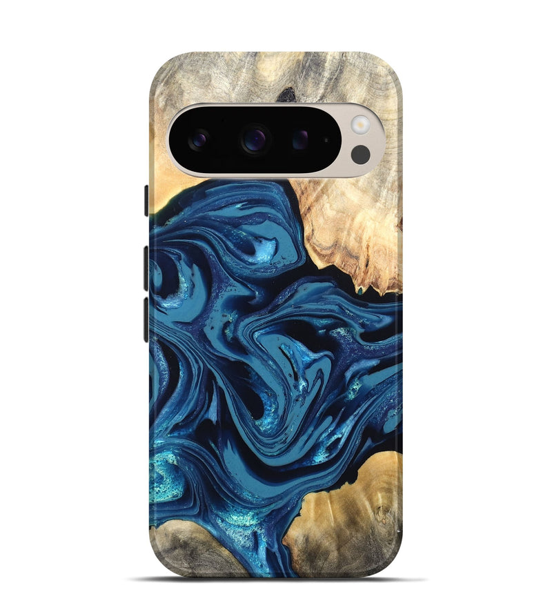 Pixel 9 Wood Live Edge Phone Case - Brandyn (Blue, 820718)