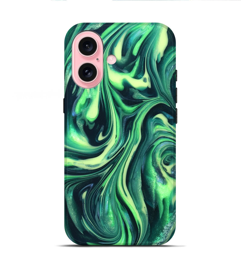 iPhone 16 ResinArt Live Edge Phone Case - Cori (Neon, 820719)