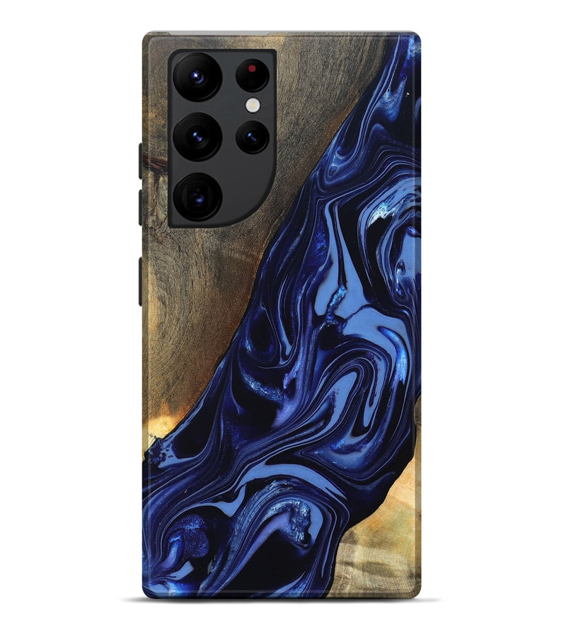 Galaxy S22 Ultra Wood Live Edge Phone Case - Russel (Blue, 820721)