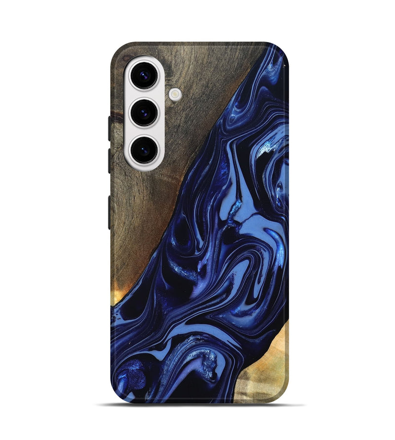 Galaxy S25 Wood Live Edge Phone Case - Russel (Blue, 820721)