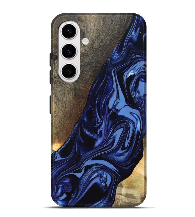 Galaxy S25 Plus Wood Live Edge Phone Case - Russel (Blue, 820721)