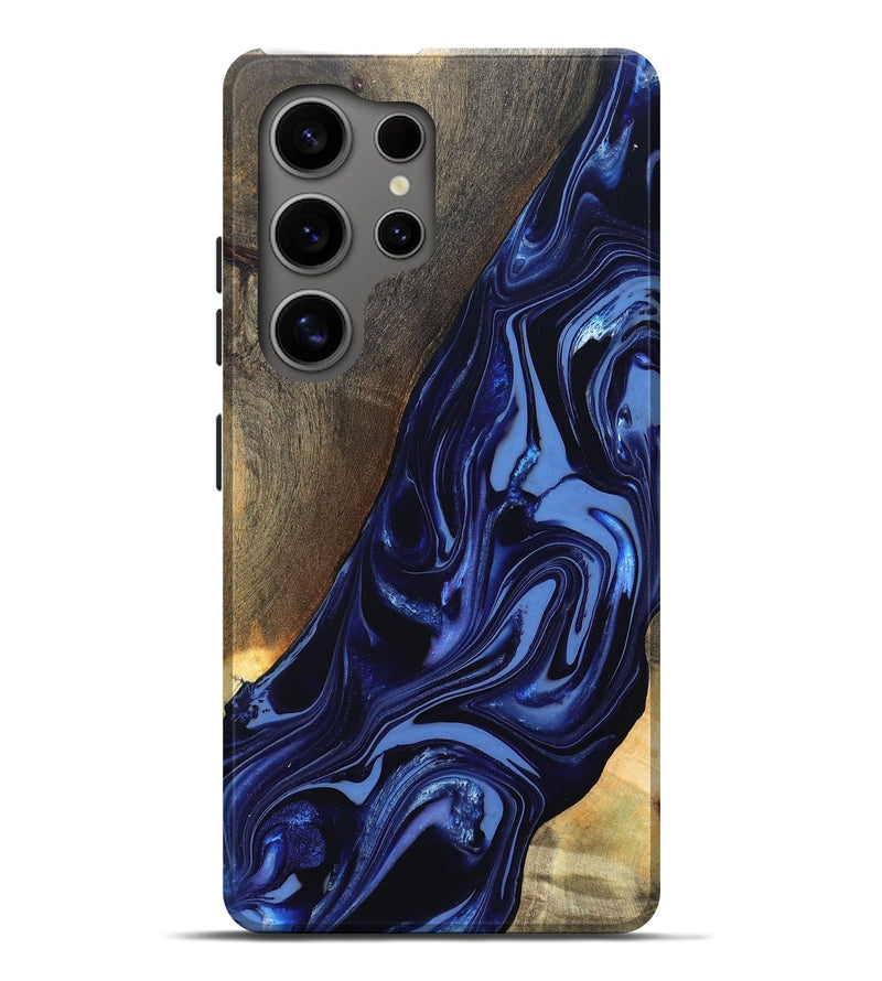 Galaxy S25 Ultra Wood Live Edge Phone Case - Russel (Blue, 820721)