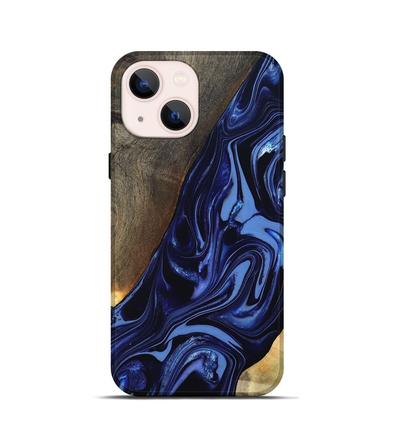 iPhone 13 mini Wood Live Edge Phone Case - Russel (Blue, 820721)
