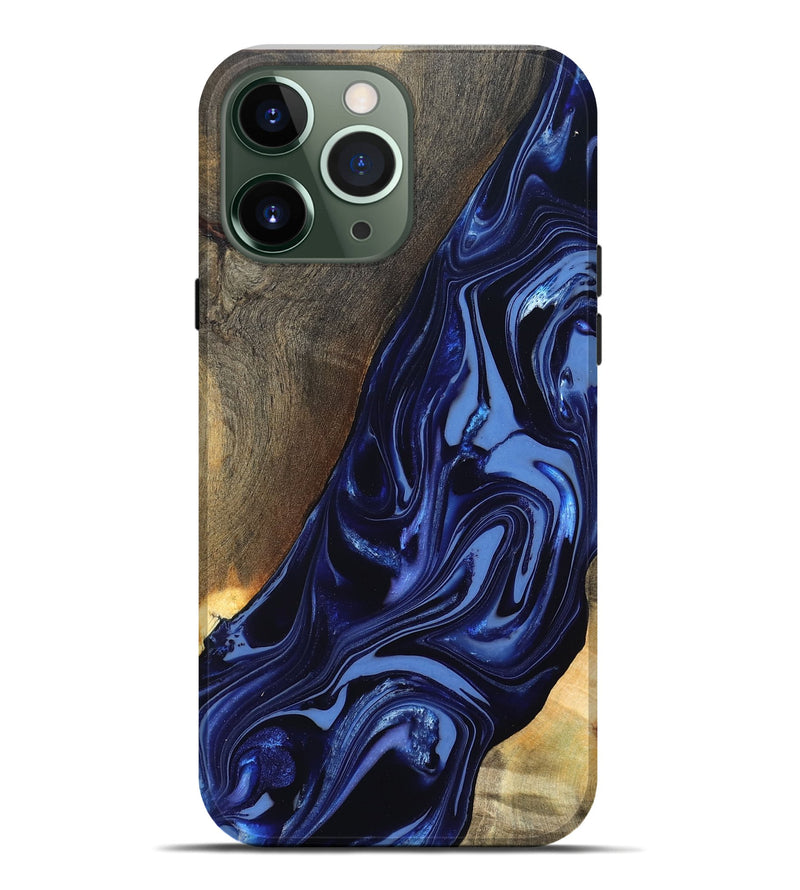 iPhone 13 Pro Max Wood Live Edge Phone Case - Russel (Blue, 820721)