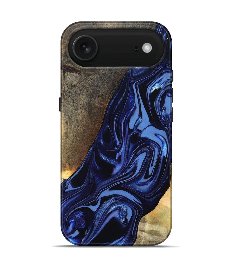 iPhone 17 Air Wood Live Edge Phone Case - Russel (Blue, 820721)