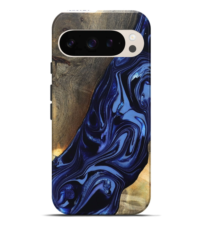 Pixel 10 Pro XL Wood Live Edge Phone Case - Russel (Blue, 820721)