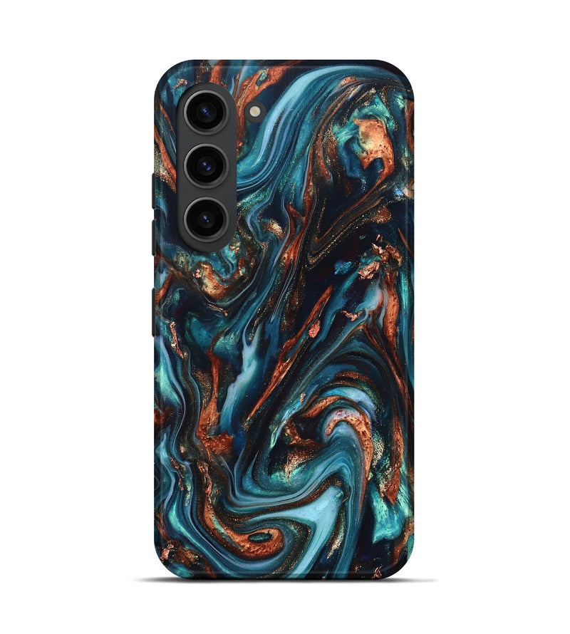Galaxy S23 ResinArt Live Edge Phone Case - Chaz (Teal & Gold, 820722)