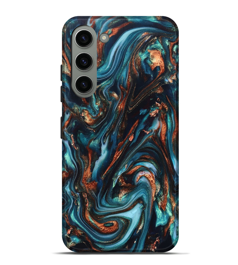 Galaxy S23 Plus ResinArt Live Edge Phone Case - Chaz (Teal & Gold, 820722)
