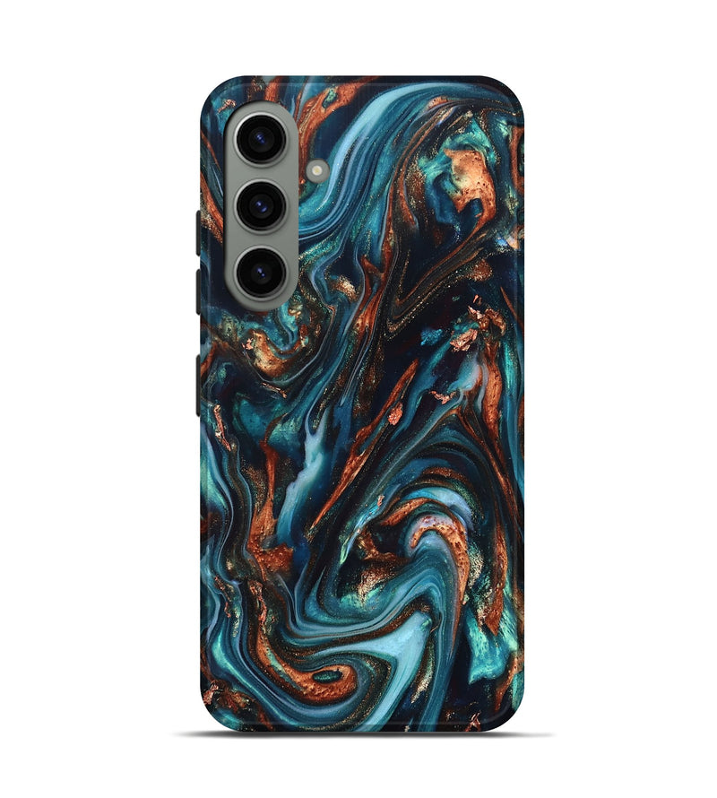 Galaxy S24 ResinArt Live Edge Phone Case - Chaz (Teal & Gold, 820722)