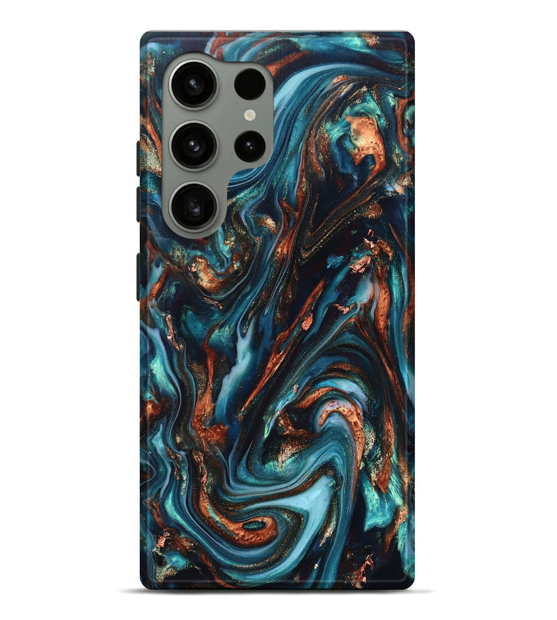 Galaxy S24 Ultra ResinArt Live Edge Phone Case - Chaz (Teal & Gold, 820722)