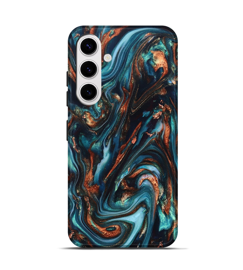 Galaxy S25 ResinArt Live Edge Phone Case - Chaz (Teal & Gold, 820722)