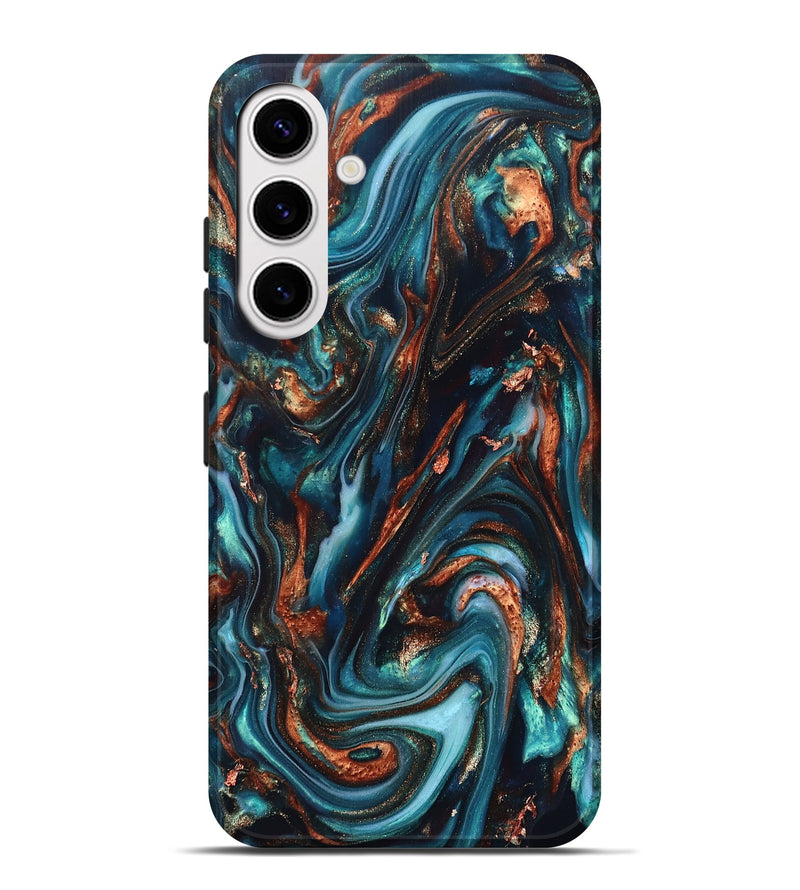 Galaxy S25 Plus ResinArt Live Edge Phone Case - Chaz (Teal & Gold, 820722)