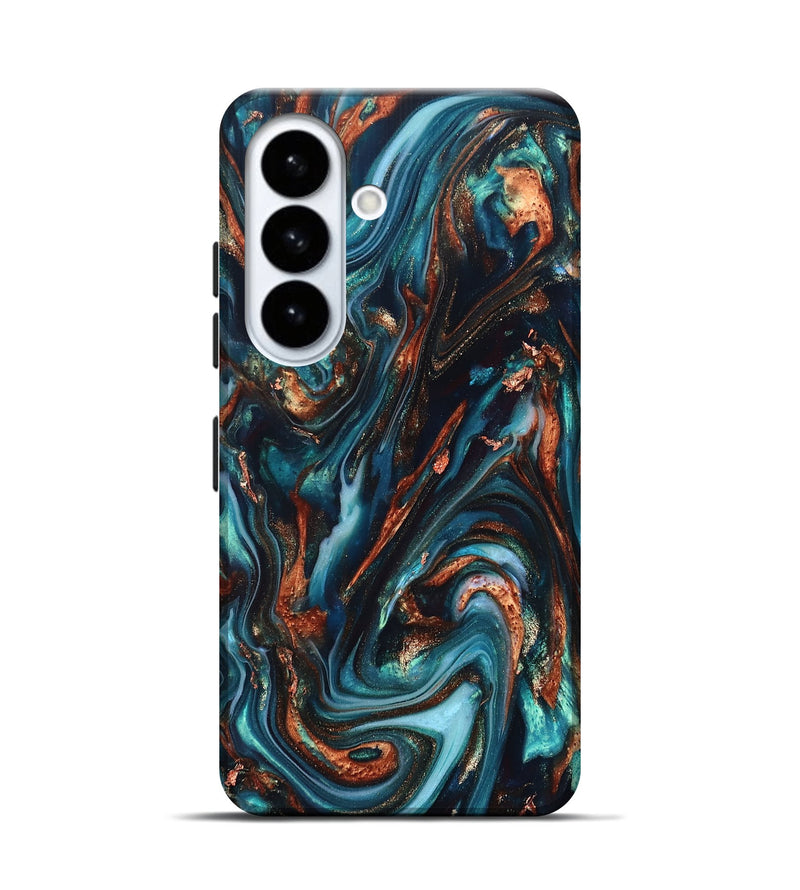 Galaxy S26 ResinArt Live Edge Phone Case - Chaz (Teal & Gold, 820722)