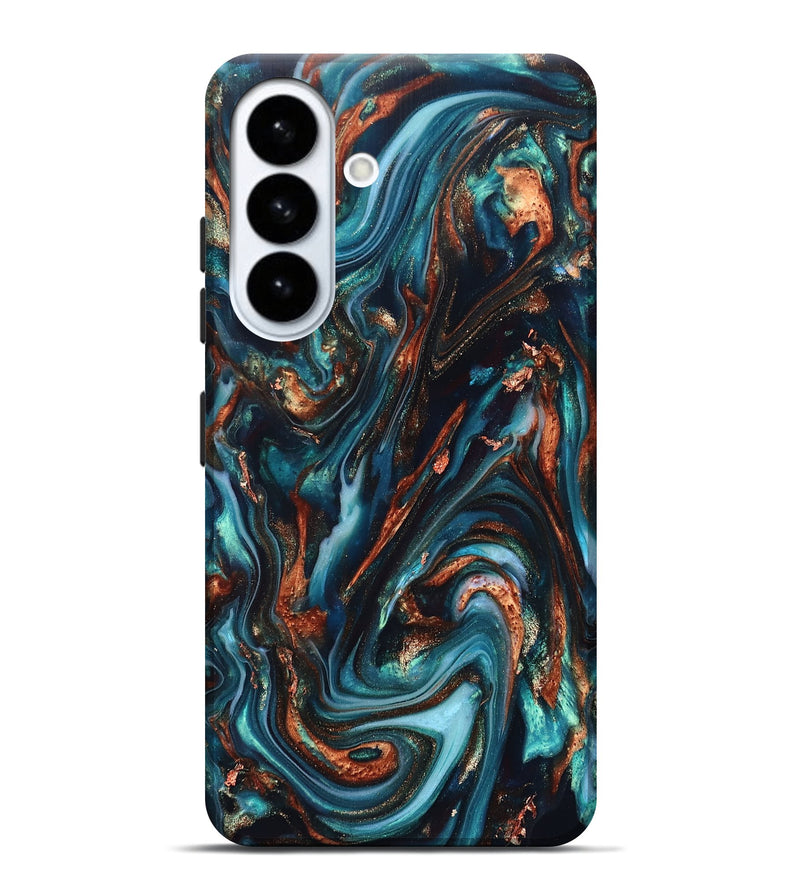 Galaxy S26 Plus ResinArt Live Edge Phone Case - Chaz (Teal & Gold, 820722)