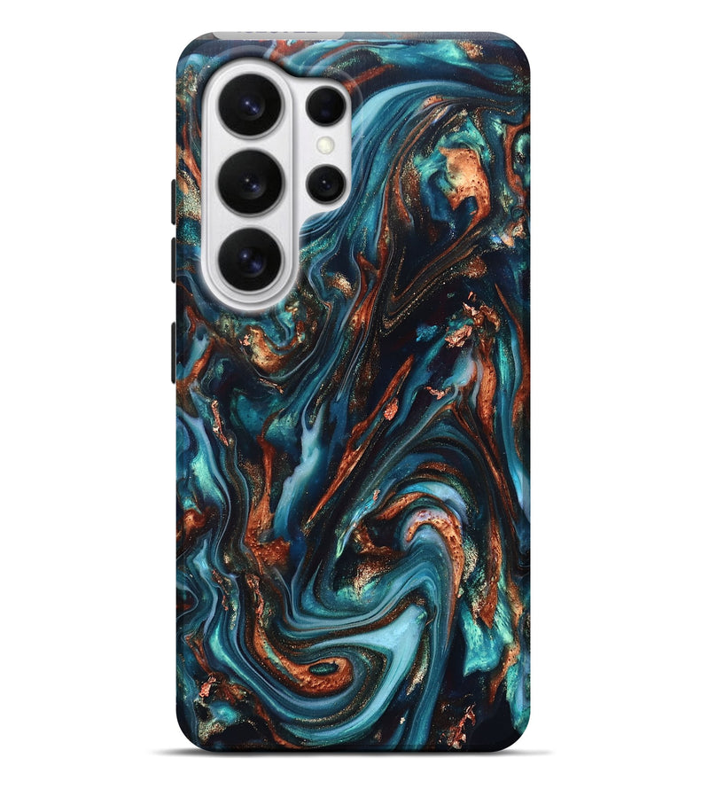 Galaxy S26 Ultra ResinArt Live Edge Phone Case - Chaz (Teal & Gold, 820722)