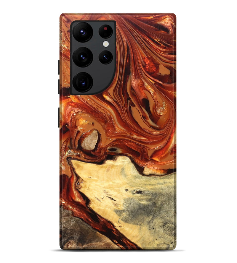 Galaxy S22 Ultra Wood Live Edge Phone Case - Luna (Red, 820723)