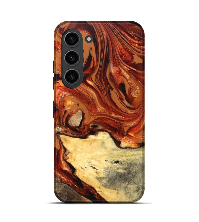 Galaxy S23 Wood Live Edge Phone Case - Luna (Red, 820723)