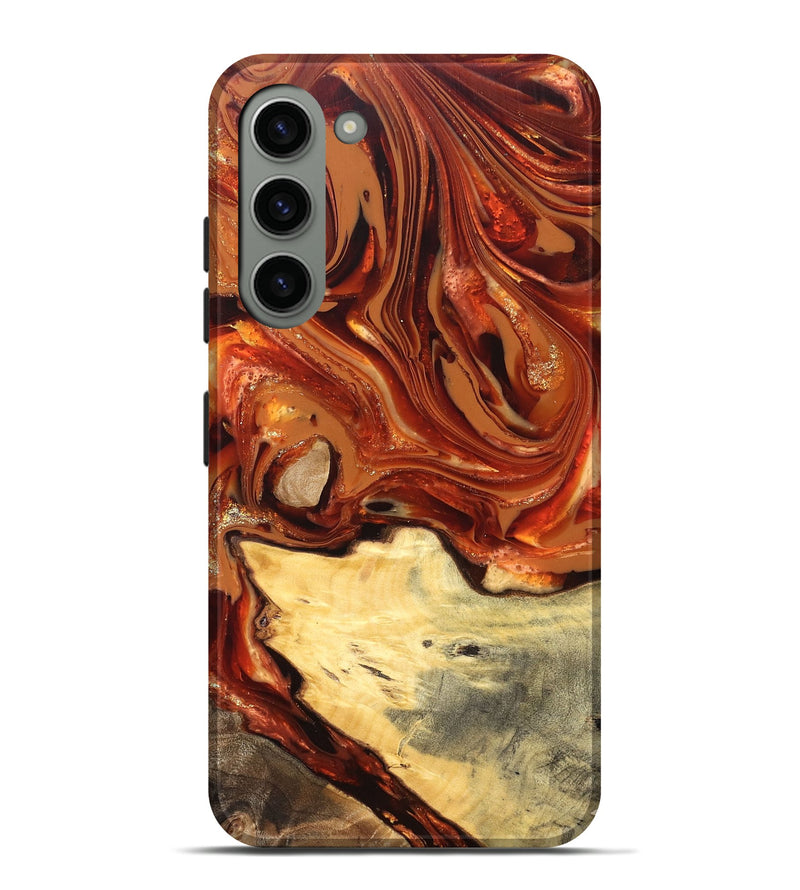 Galaxy S23 Plus Wood Live Edge Phone Case - Luna (Red, 820723)