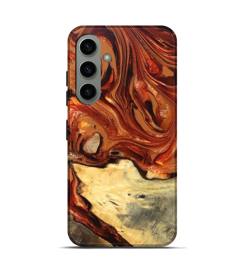 Galaxy S24 Wood Live Edge Phone Case - Luna (Red, 820723)