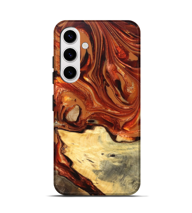 Galaxy S25 Wood Live Edge Phone Case - Luna (Red, 820723)