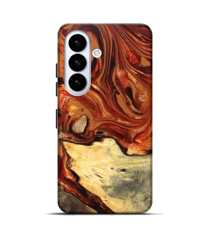 Galaxy S26 Wood Live Edge Phone Case - Luna (Red, 820723)