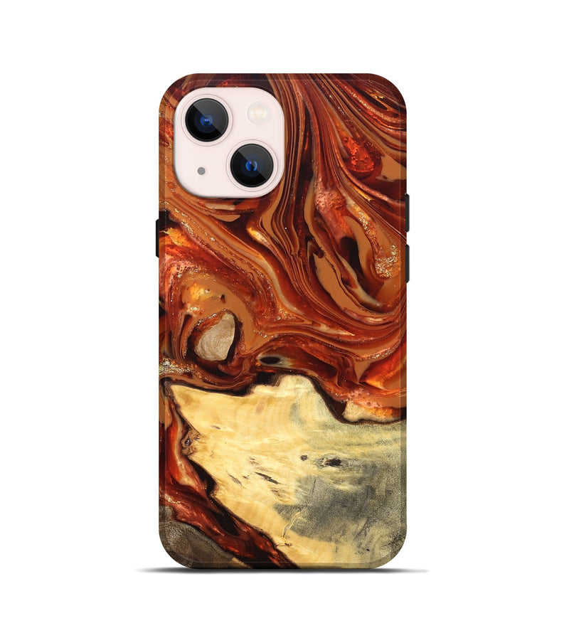 iPhone 13 mini Wood Live Edge Phone Case - Luna (Red, 820723)
