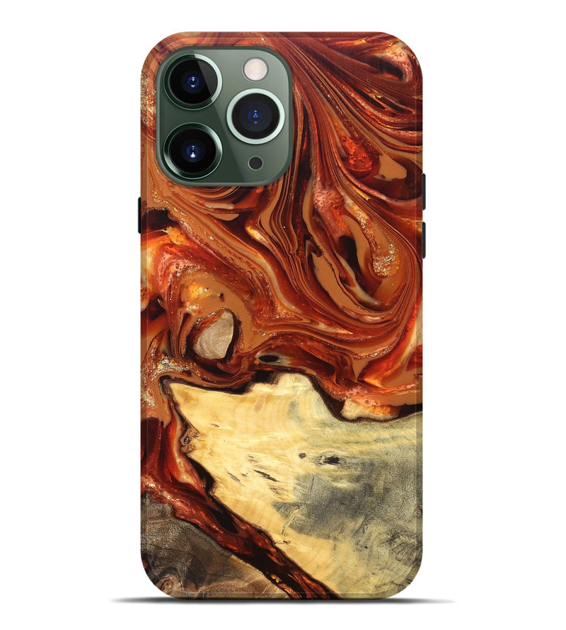 iPhone 13 Pro Max Wood Live Edge Phone Case - Luna (Red, 820723)