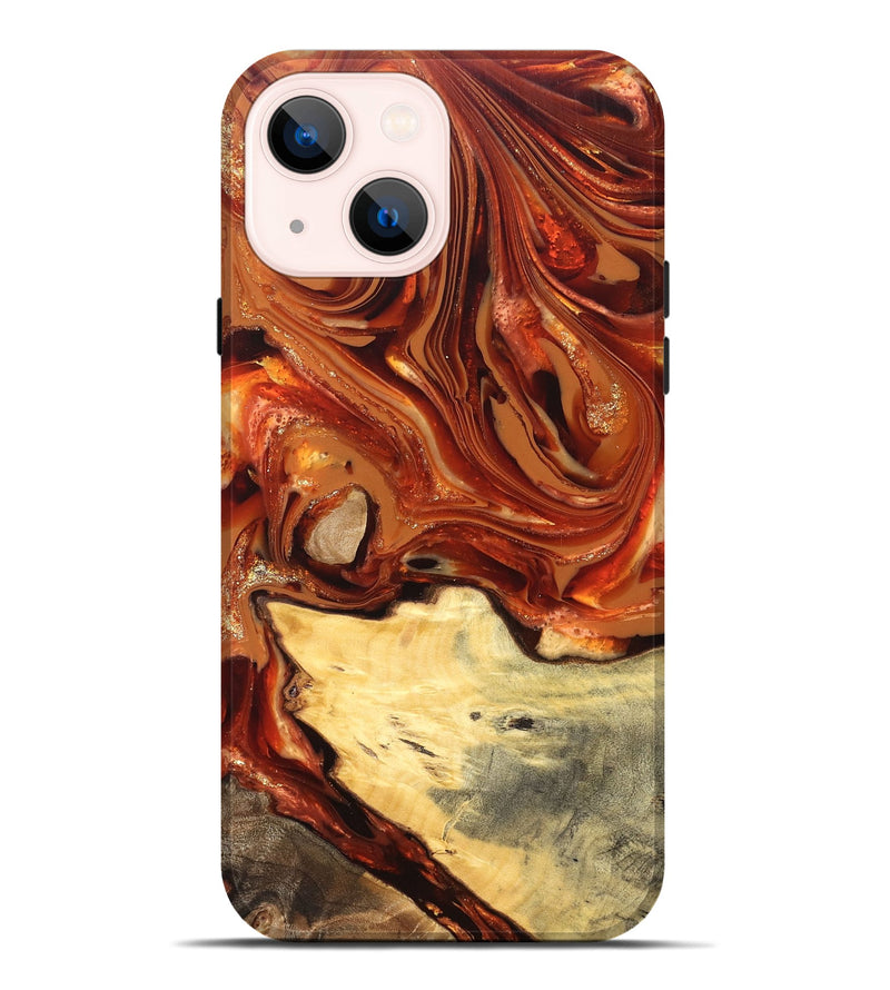iPhone 14 Plus Wood Live Edge Phone Case - Luna (Red, 820723)