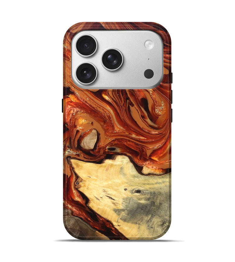 iPhone 17 Pro Wood Live Edge Phone Case - Luna (Red, 820723)