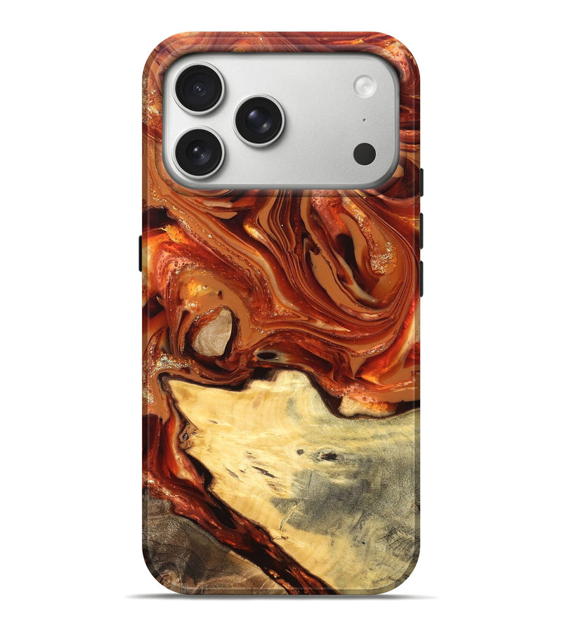 iPhone 17 Pro Max Wood Live Edge Phone Case - Luna (Red, 820723)
