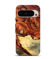 Pixel 9 Wood Live Edge Phone Case - Luna (Red, 820723)