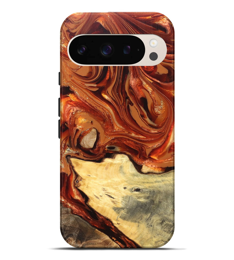 Pixel 9 Pro XL Wood Live Edge Phone Case - Luna (Red, 820723)