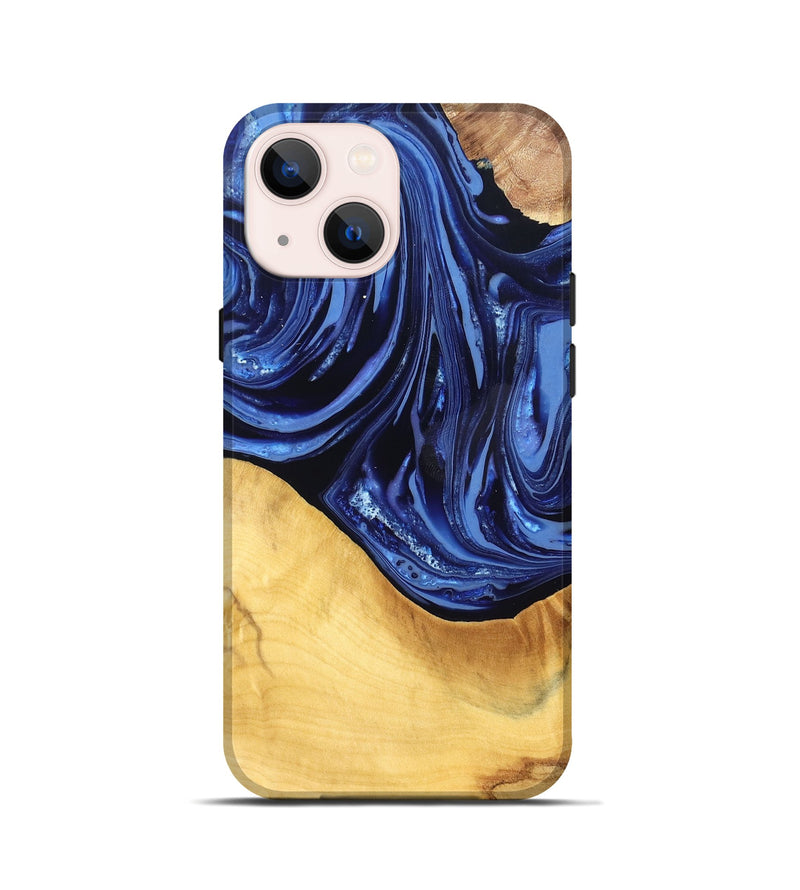 iPhone 13 mini Wood Live Edge Phone Case - Reina (Blue, 820725)