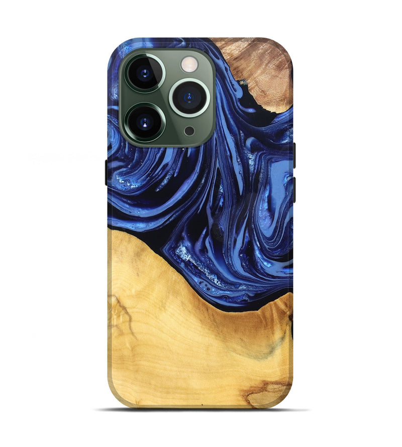 iPhone 13 Pro Wood Live Edge Phone Case - Reina (Blue, 820725)