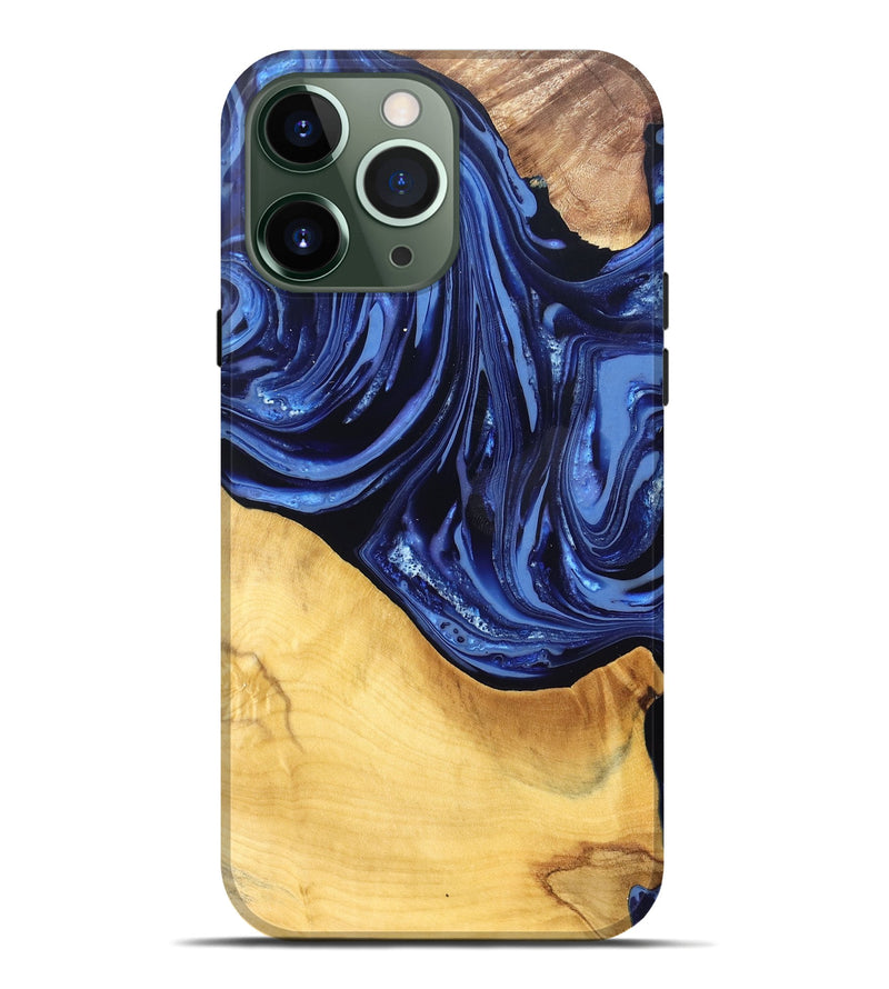 iPhone 13 Pro Max Wood Live Edge Phone Case - Reina (Blue, 820725)