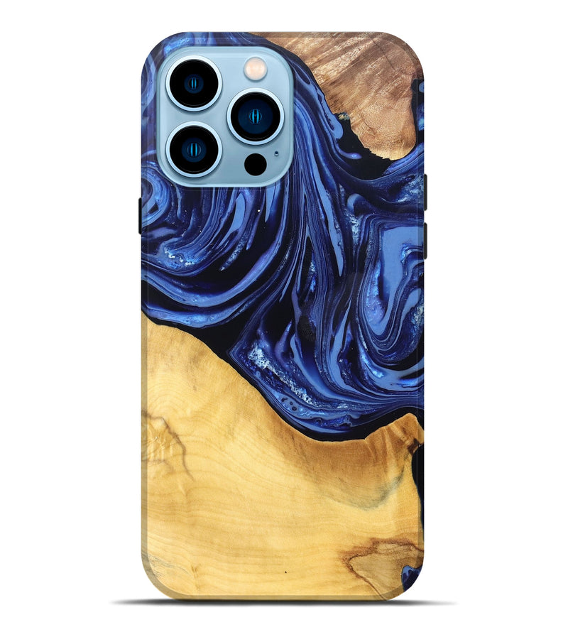 iPhone 14 Pro Max Wood Live Edge Phone Case - Reina (Blue, 820725)