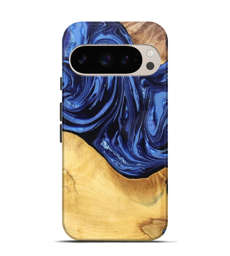 Pixel 10 Pro Wood Live Edge Phone Case - Reina (Blue, 820725)