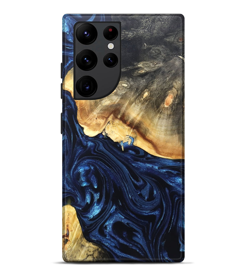 Galaxy S22 Ultra Wood Live Edge Phone Case - Rosanne (Blue, 820726)