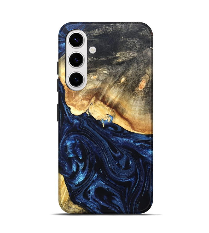 Galaxy S25 Wood Live Edge Phone Case - Rosanne (Blue, 820726)
