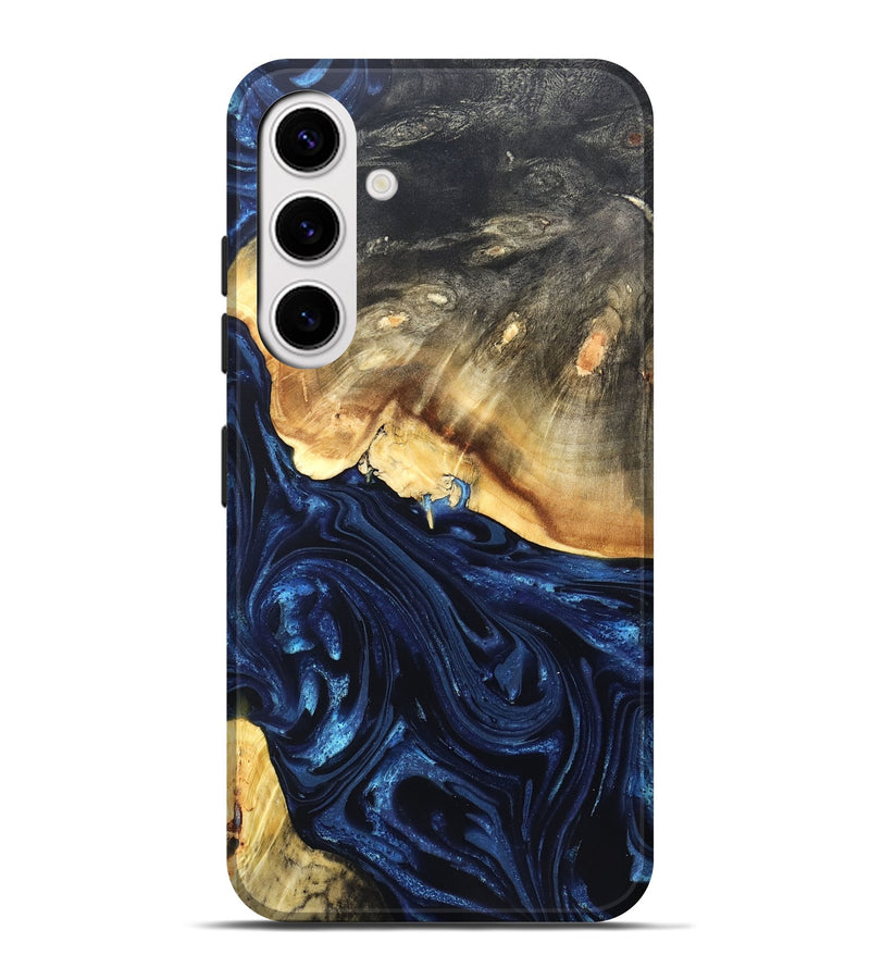 Galaxy S25 Plus Wood Live Edge Phone Case - Rosanne (Blue, 820726)