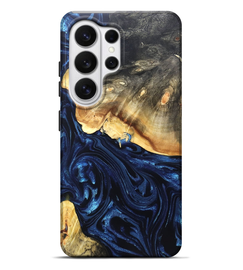Galaxy S26 Ultra Wood Live Edge Phone Case - Rosanne (Blue, 820726)