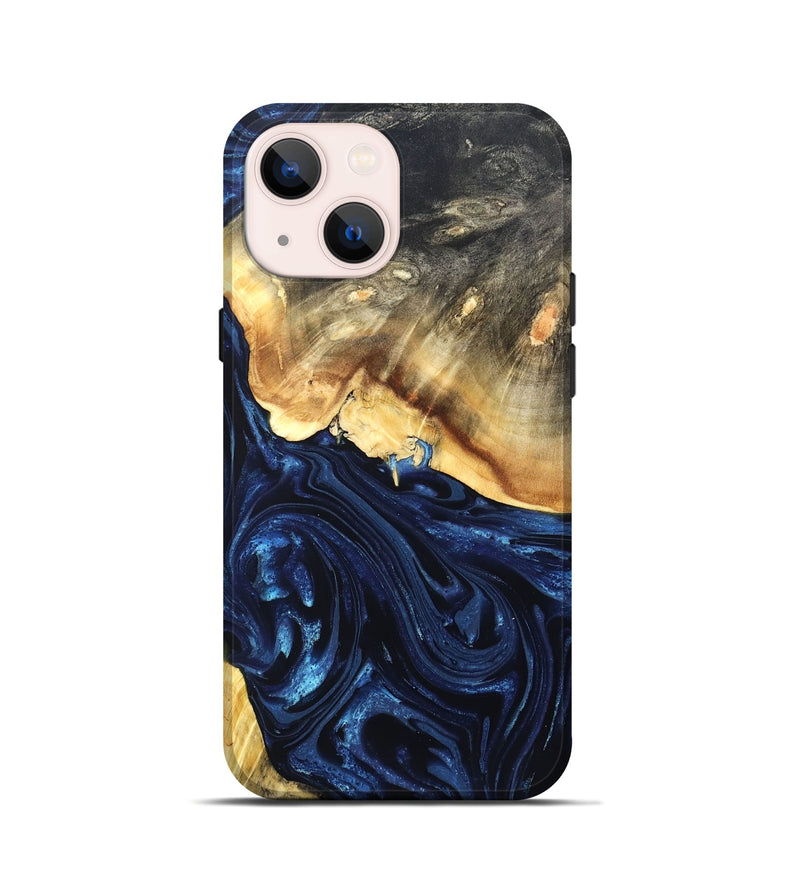 iPhone 13 mini Wood Live Edge Phone Case - Rosanne (Blue, 820726)