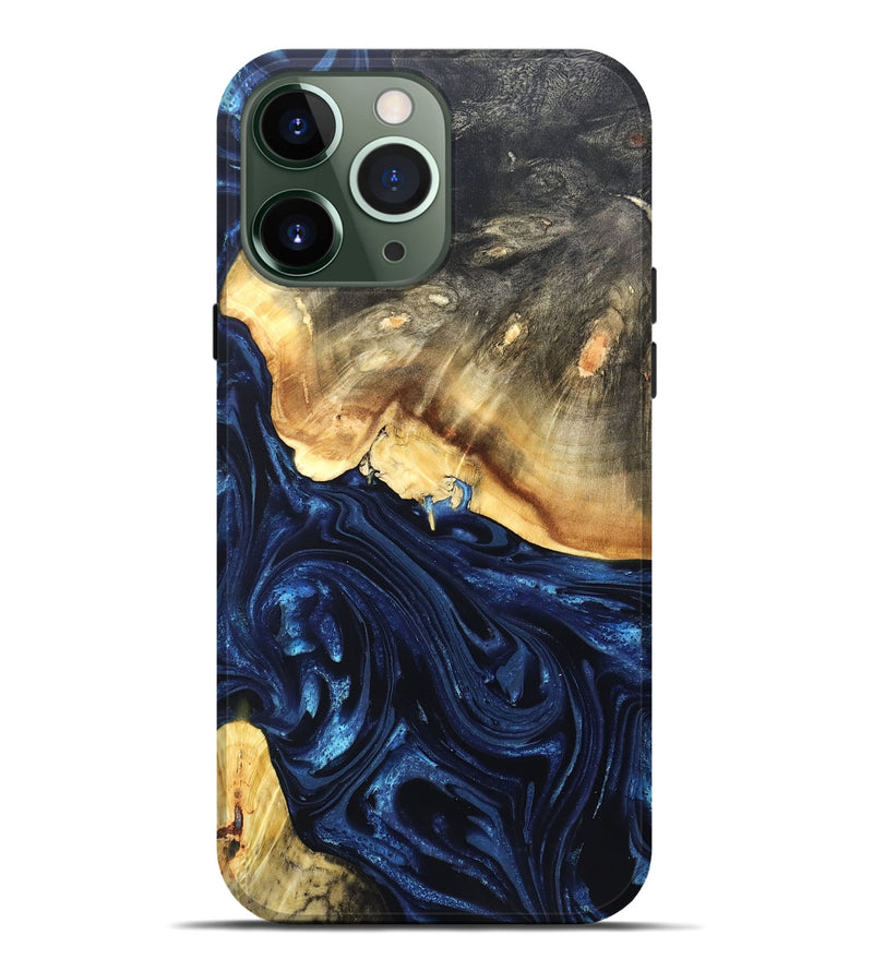 iPhone 13 Pro Max Wood Live Edge Phone Case - Rosanne (Blue, 820726)