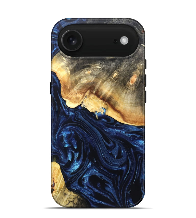 iPhone 17 Air Wood Live Edge Phone Case - Rosanne (Blue, 820726)
