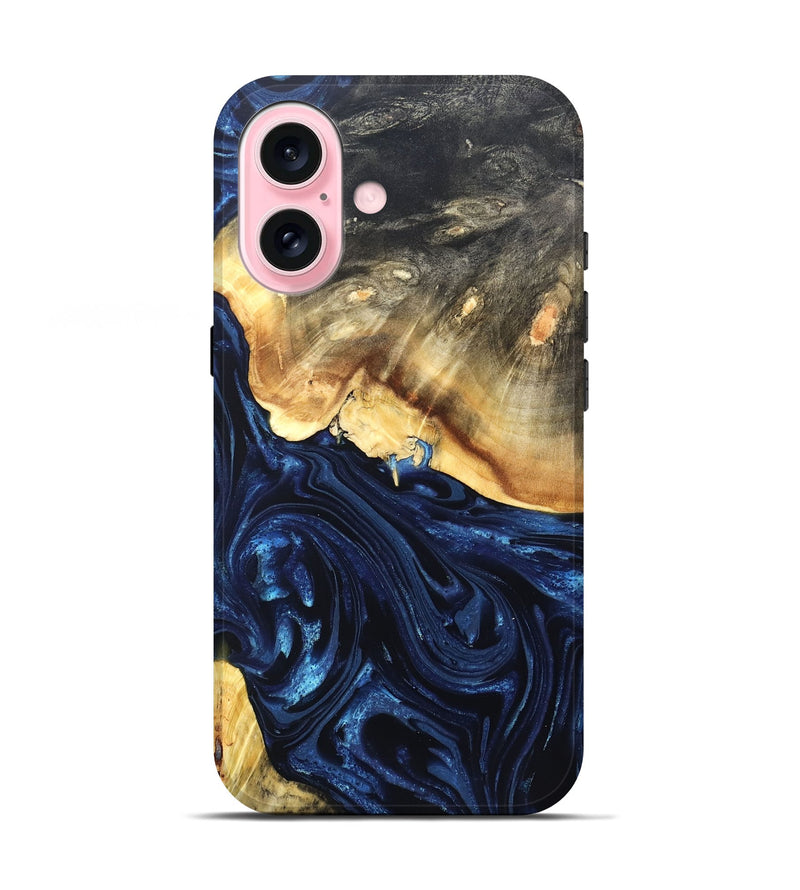 iPhone 17 Wood Live Edge Phone Case - Rosanne (Blue, 820726)