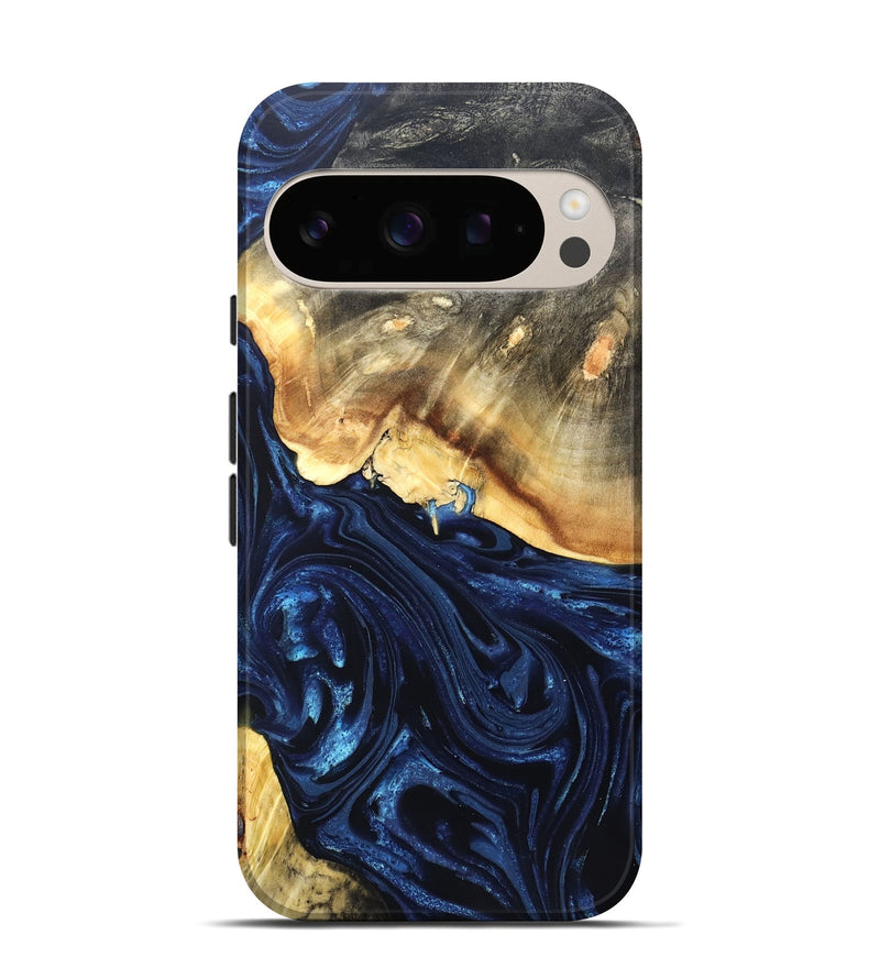 Pixel 10 Pro Wood Live Edge Phone Case - Rosanne (Blue, 820726)