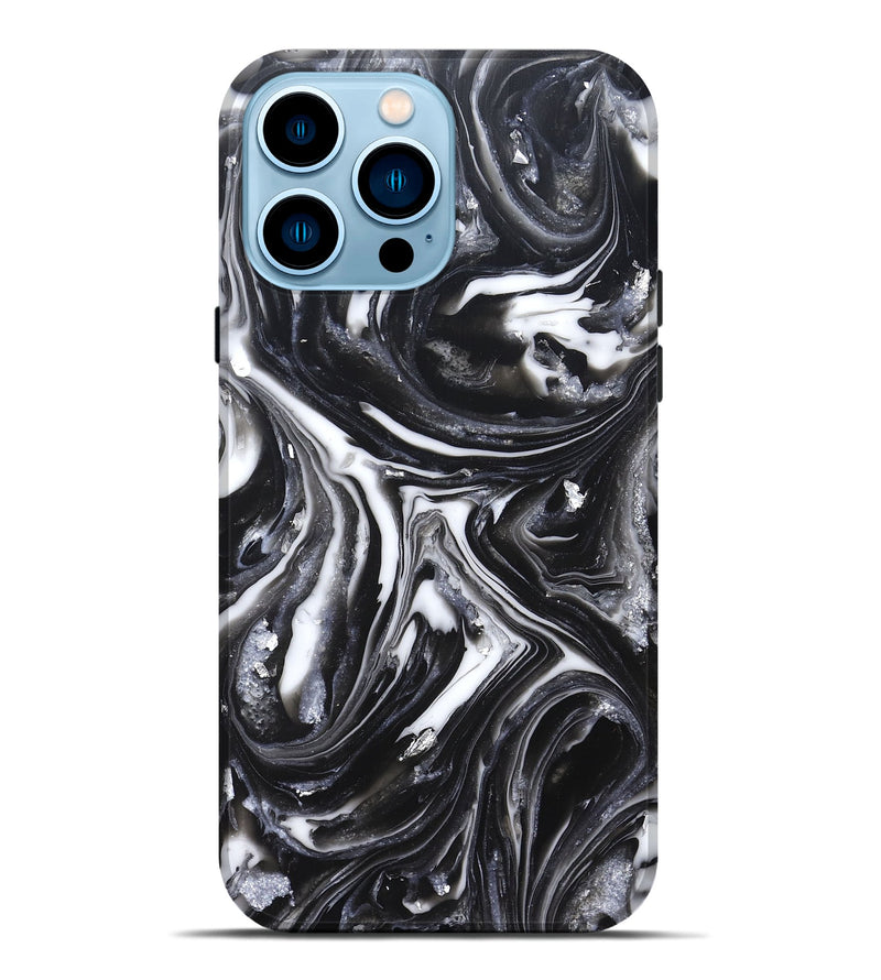 iPhone 14 Pro Max ResinArt Live Edge Phone Case - Doyle (Black & White, 820727)