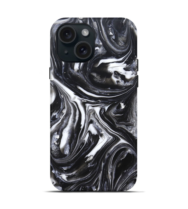 iPhone 15 ResinArt Live Edge Phone Case - Doyle (Black & White, 820727)