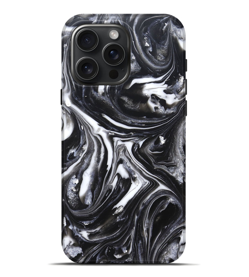 iPhone 16 Pro Max ResinArt Live Edge Phone Case - Doyle (Black & White, 820727)