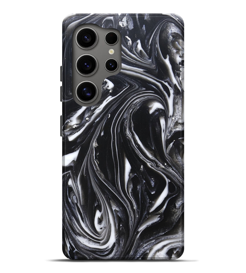 Galaxy S25 Ultra ResinArt Live Edge Phone Case - Meghann (Black & White, 820728)
